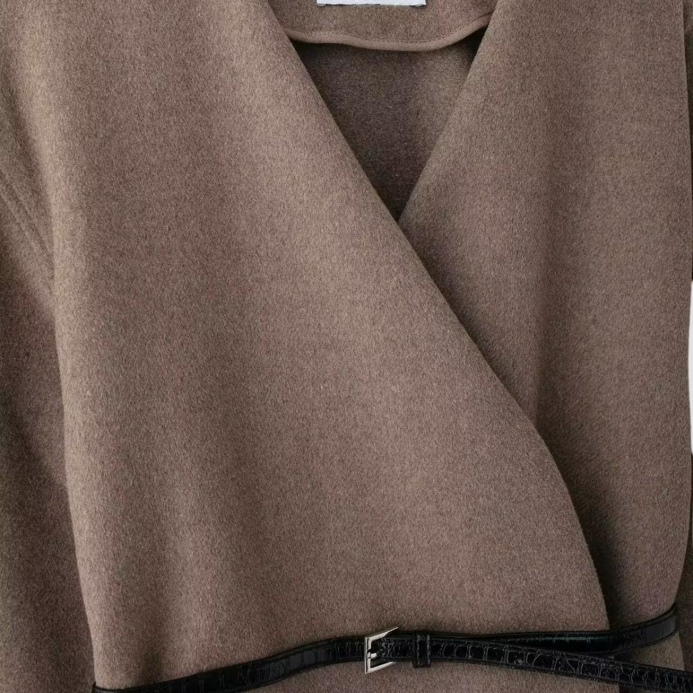 Badhie | Women’s Minimalist Wrap Belted Long Sleeve Jacket