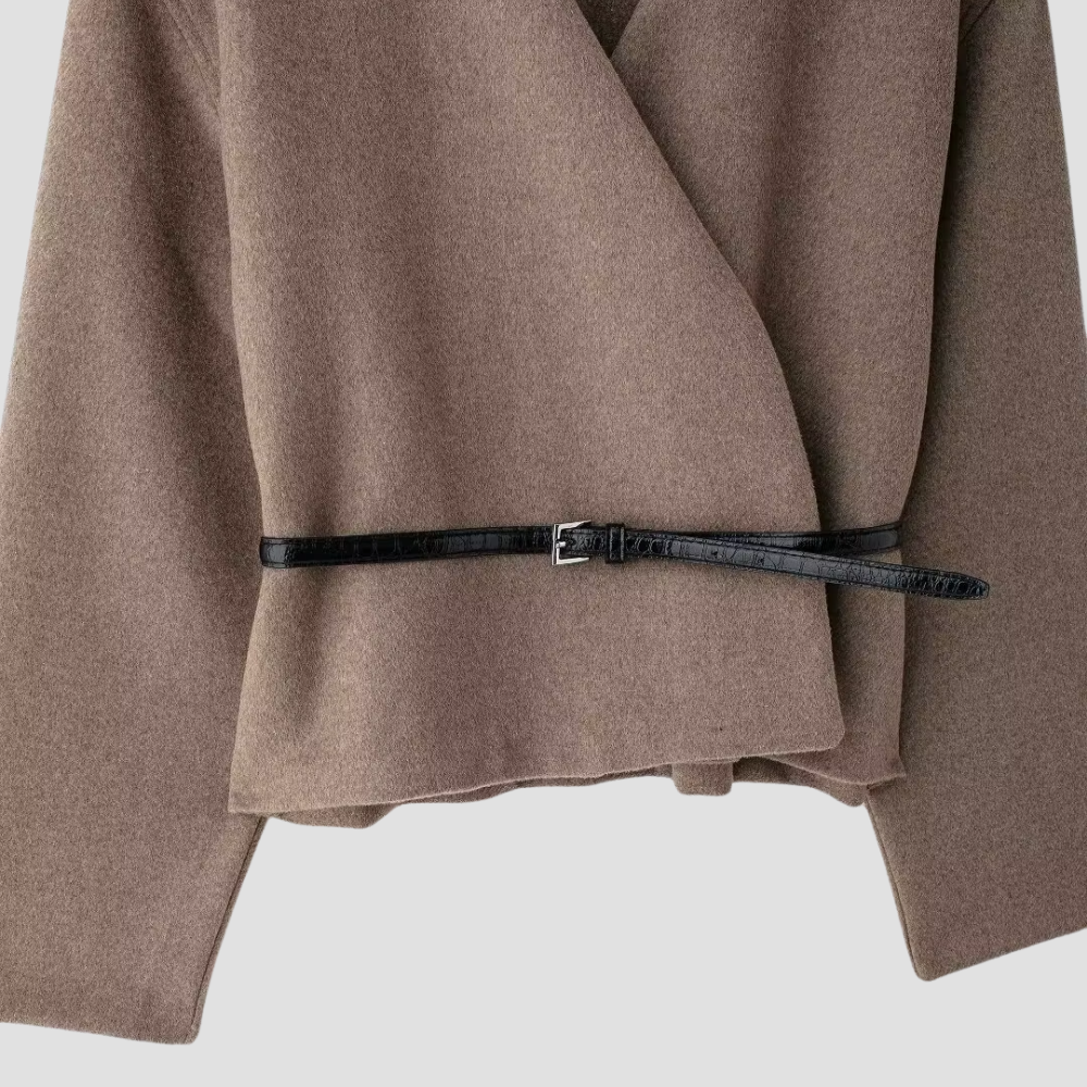 Badhie | Women’s Minimalist Wrap Belted Long Sleeve Jacket