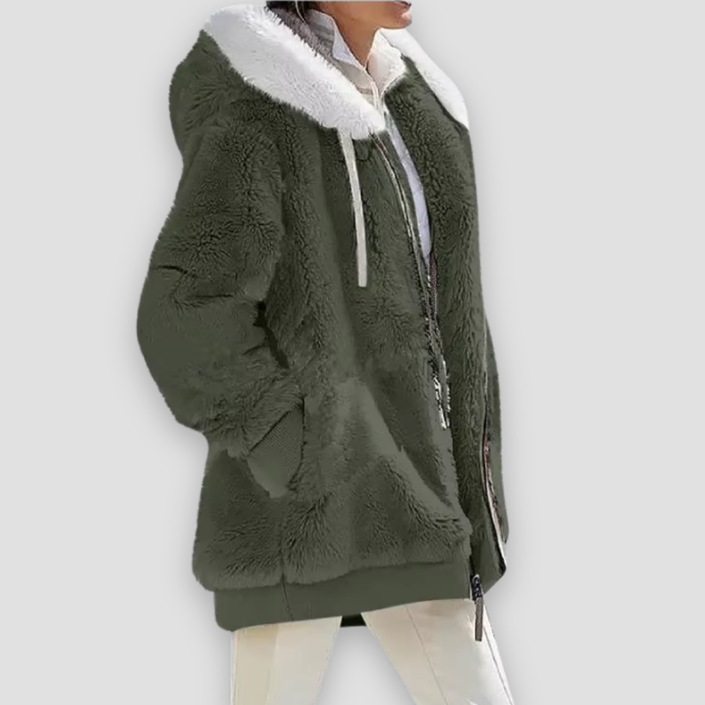 Badhie | Women’s Winter Fleece Coat Ultra-Soft Sherpa Hooded Zip Jacket