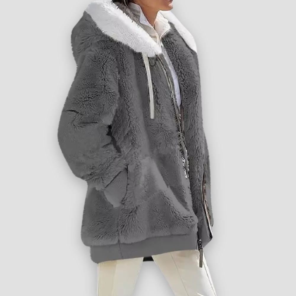 Badhie | Women’s Winter Fleece Coat Ultra-Soft Sherpa Hooded Zip Jacket