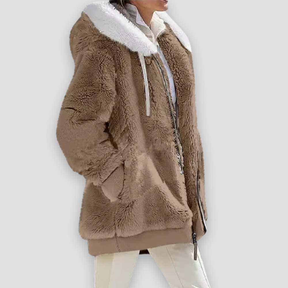 Badhie | Women’s Winter Fleece Coat Ultra-Soft Sherpa Hooded Zip Jacket