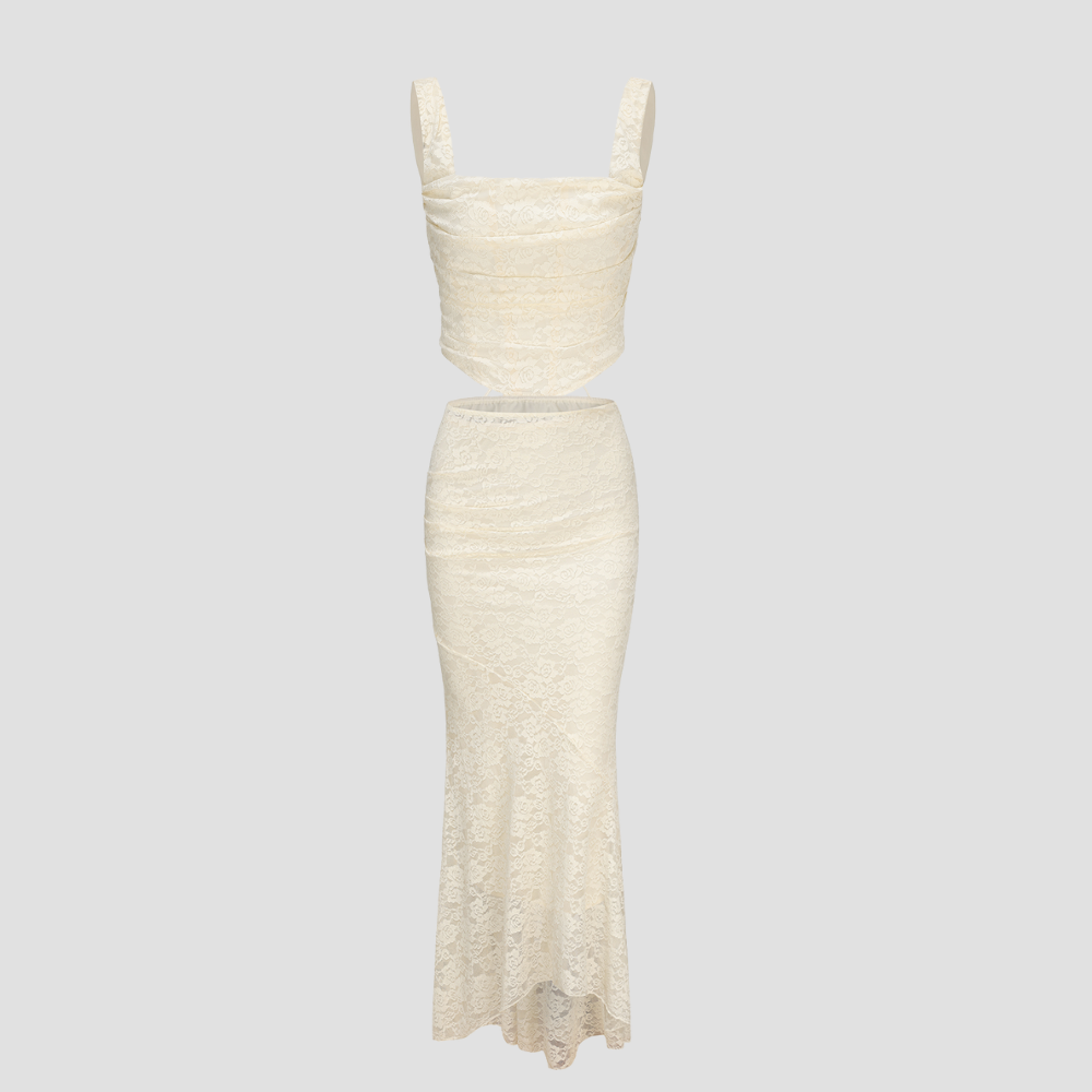 Badhie | Women's Lace Corset Maxi Two-Piece Set
