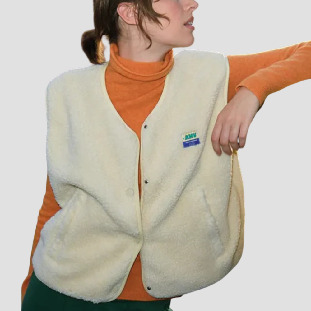 Badhie | Women’s Cozy Sherpa Snap-Button Vest
