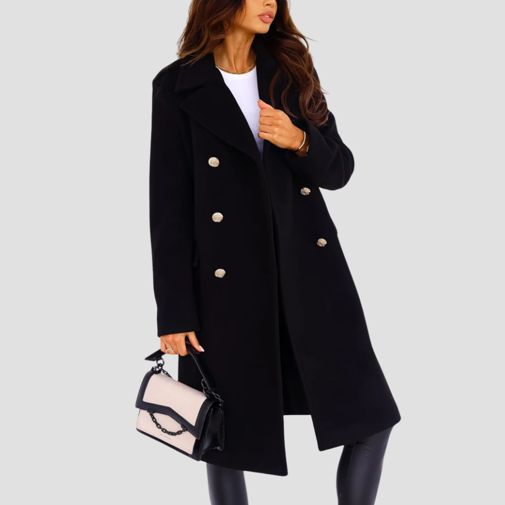Badhie | Women’s Luxe Double-Breasted Wool-Blend Coat