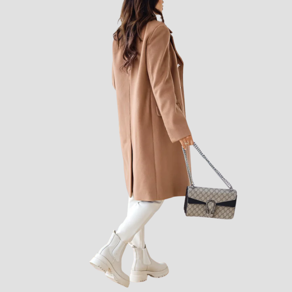 Badhie | Women’s Luxe Double-Breasted Wool-Blend Coat