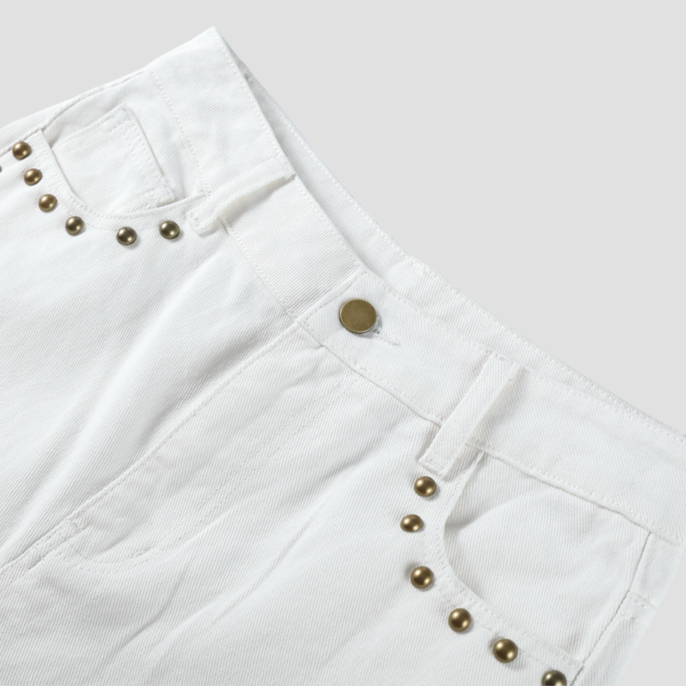 Badhie | Women's Pearl-Studded Denim Pants