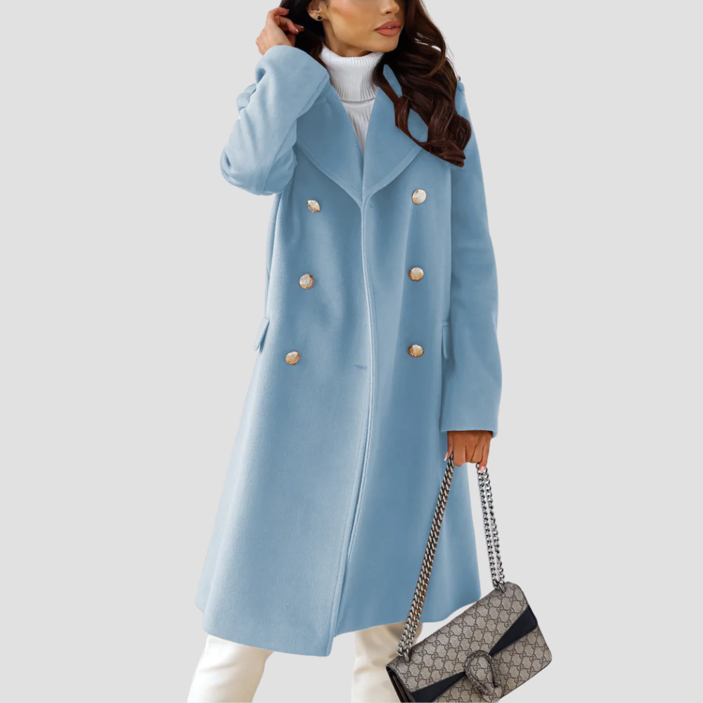 Badhie | Women’s Luxe Double-Breasted Wool-Blend Coat