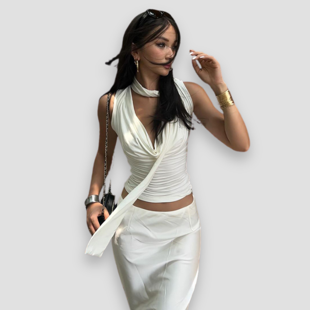 Badhie | Women's Sleeveless Scarf Wrap Halter Top