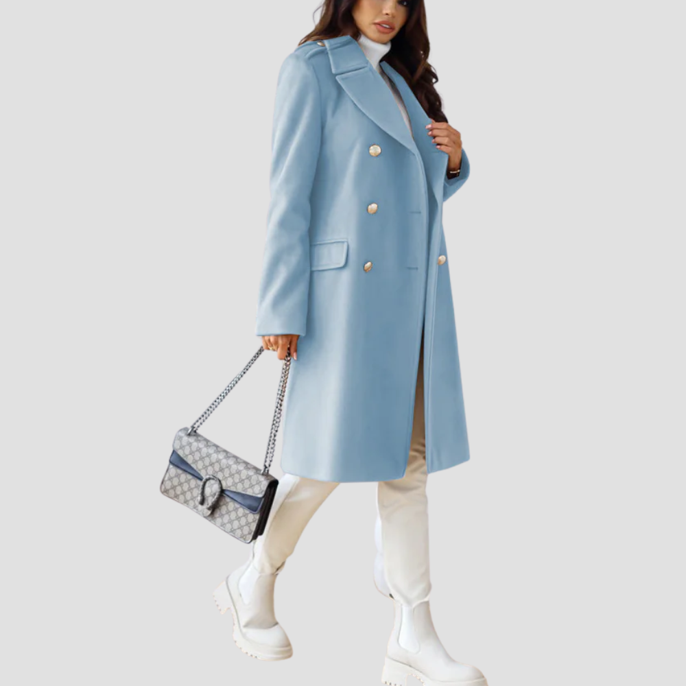 Badhie | Women’s Luxe Double-Breasted Wool-Blend Coat