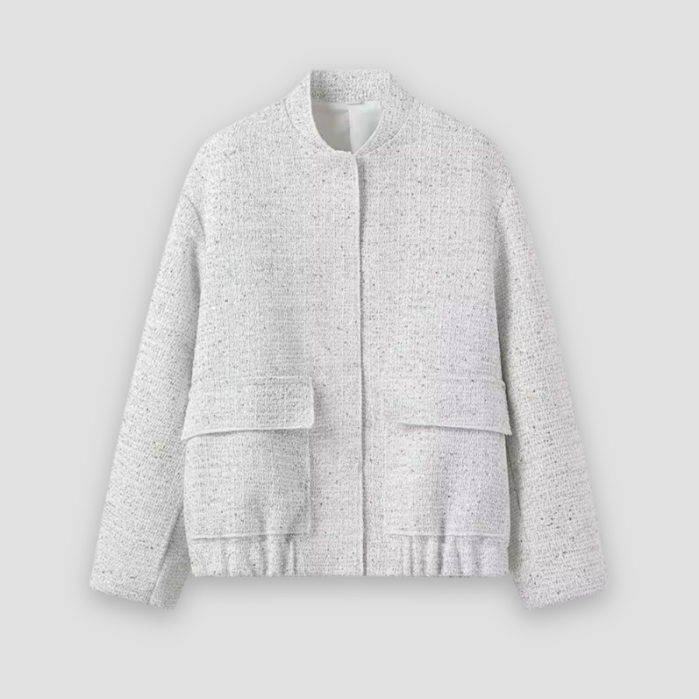 Badhie | Women’s Tweed Glitter Pocket Bomber Jacket