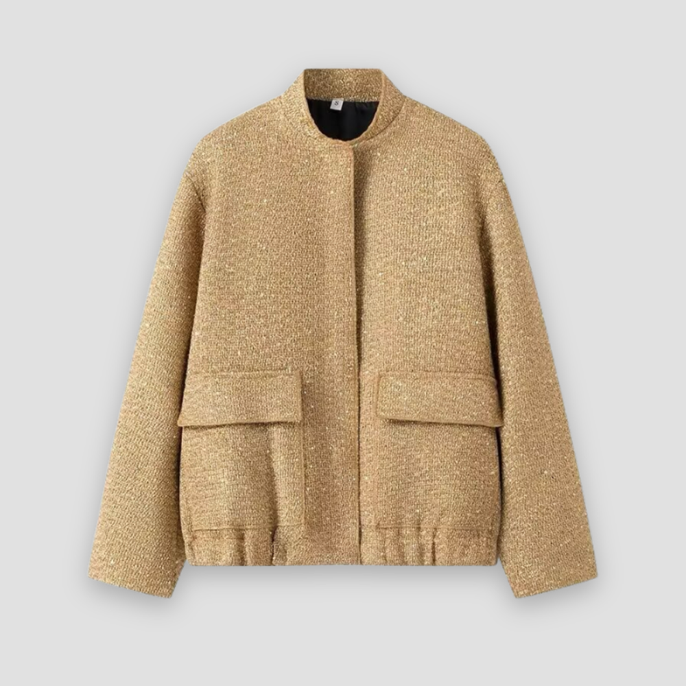 Badhie | Women’s Tweed Glitter Pocket Bomber Jacket
