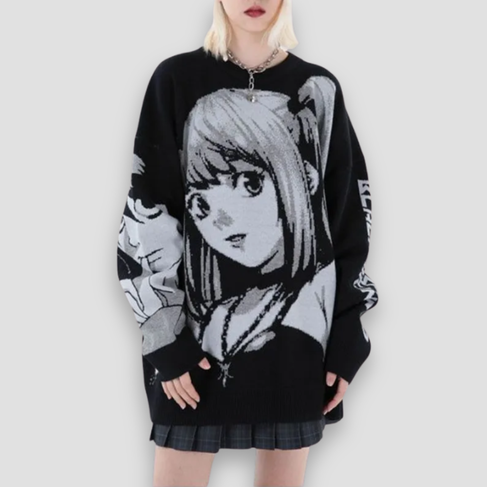 Badhie | Women’s Oversized Anime Graphic Oversized Knit Sweater