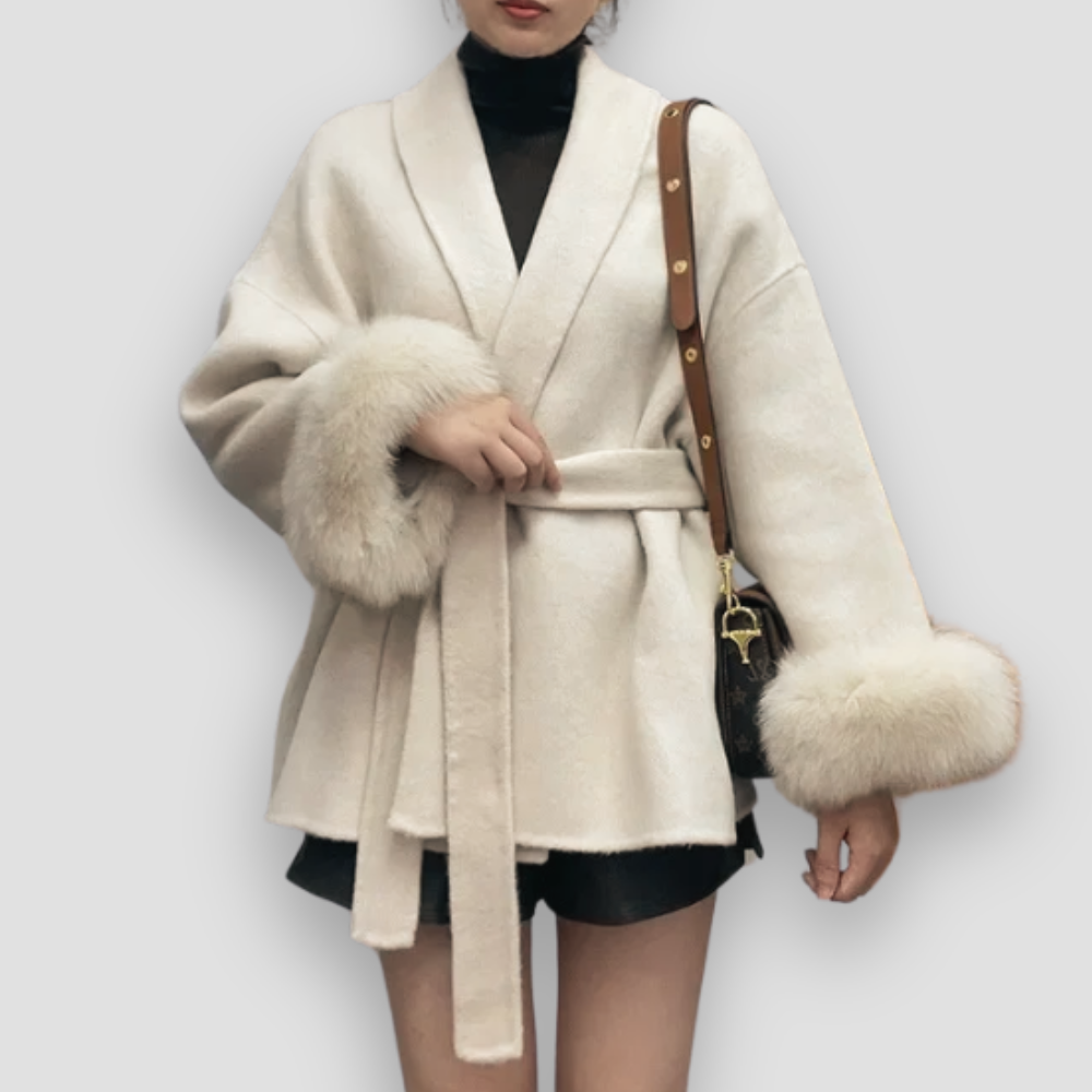 Badhie | Women's Warm Wool Luxe Faux Fur Coat