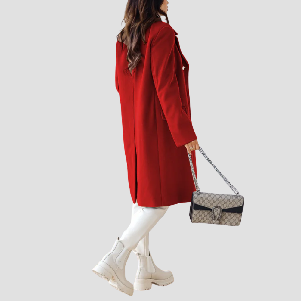 Badhie | Women’s Luxe Double-Breasted Wool-Blend Coat